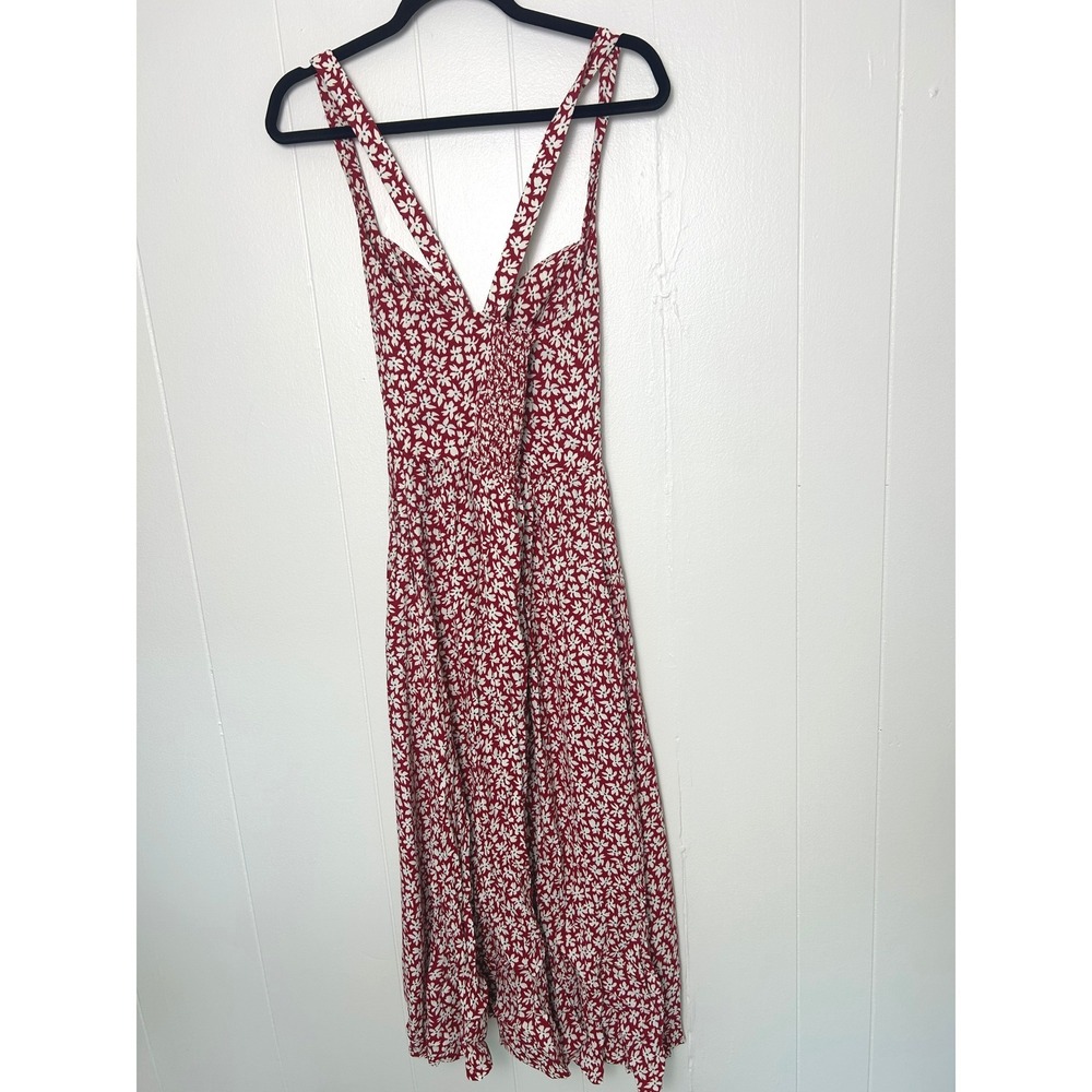 Reformation Dress Women 6 Red Floral Criss-Cross Strap Summer vacation sunny - Picture 2 of 8